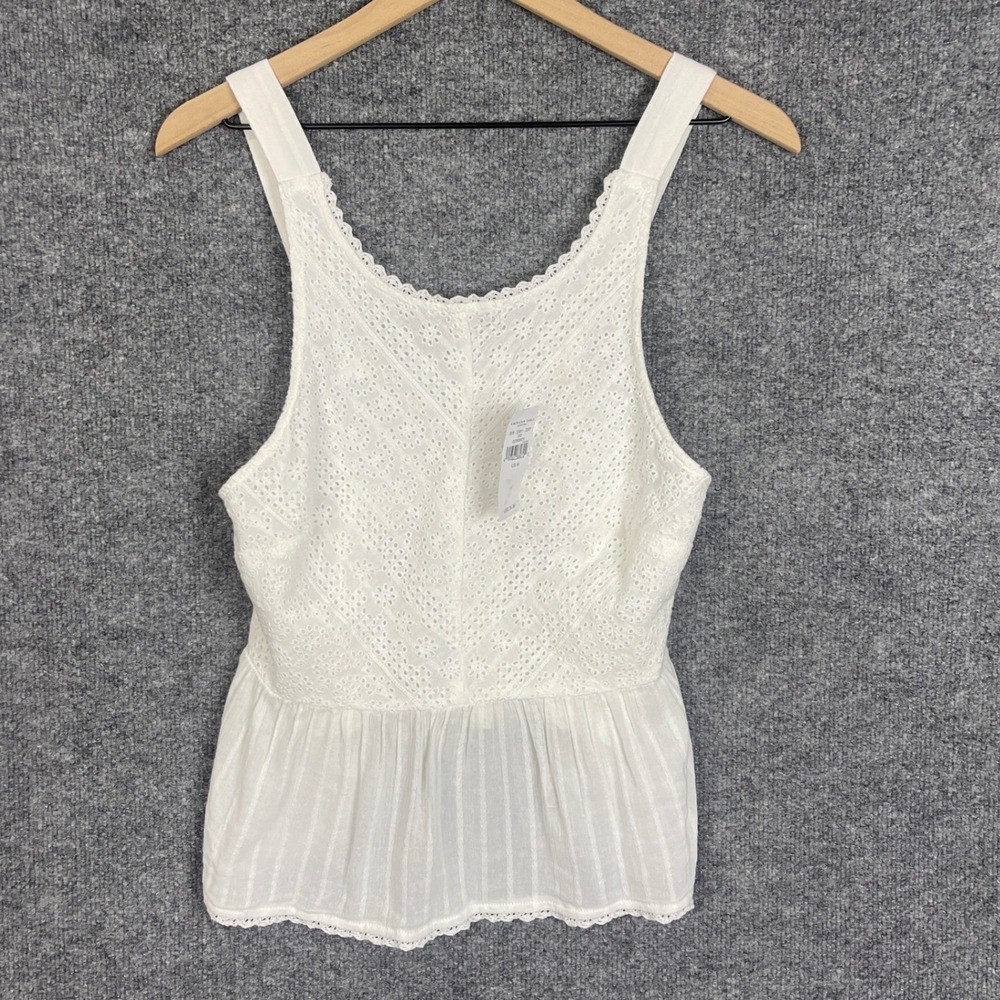 New American Eagle Tank Top Womens M White New Eyelet Lace Sleeveless